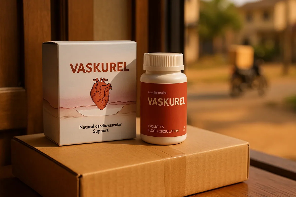 Vaskurel pack on a delivery parcel at the door, rider in the street