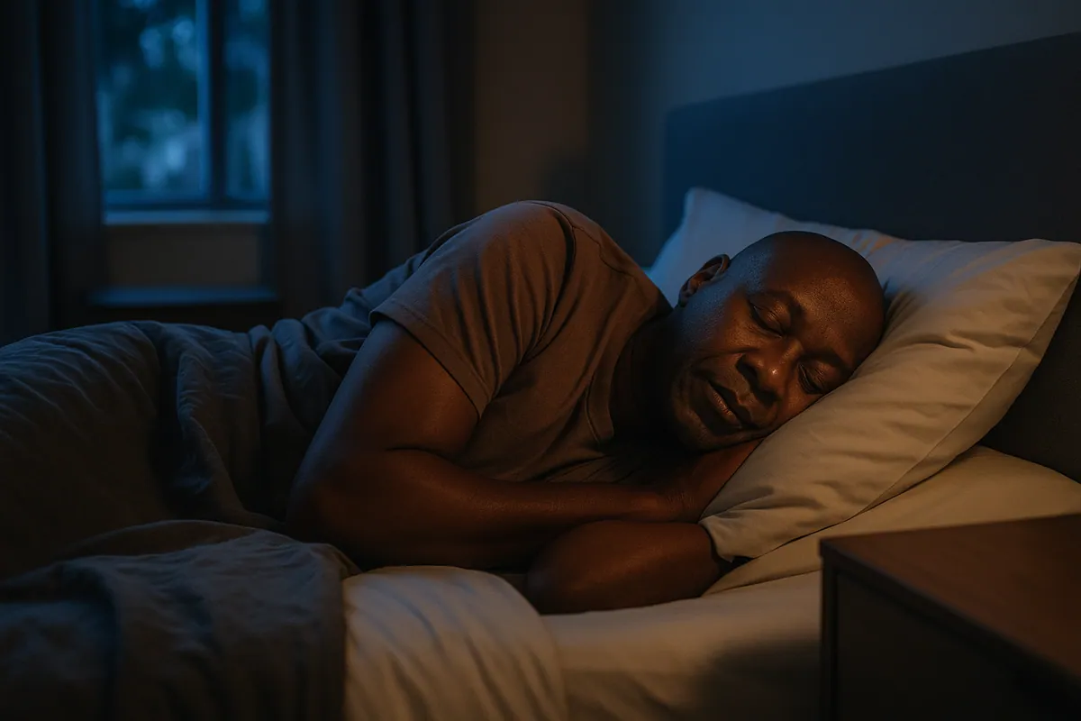 A man sleeping calmly through the night, the effect buyers link to the evening Vaskurel capsule